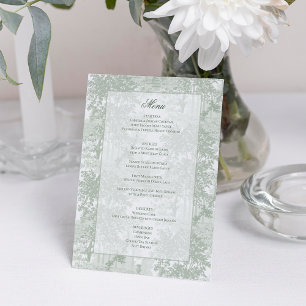 Menu Paysage Toile Mariage Vert Sauge Classique