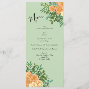 Menu Peach Green Mariage Spring Pastel