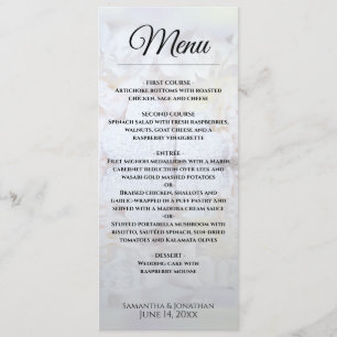Menu Peines blanches et Coeurs réfléchissants Mariage é