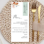 Menu Personnalisé avec le nom de l'invité, Green Earthy<br><div class="desc">Pourquoi passer à l'endroit cartes et cartes de menu quand vous pouvez avoir un élégant menu tout-en-un élégant personnalisé avec chaque nom d'invité! Contemporain, simple et élégant design avec belle main moderne écrit. Grattez sur le coin supérieur droit dans le ton vert sage avec le nom de l'invité en noir....</div>