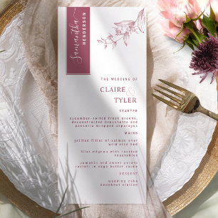 Menu Personnalisé avec le nom de l'invité, Mariage bord