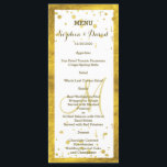 Menu Personnalisé Confetti mariage Gold Foil Frame<br><div class="desc">Design luxueux et romantique avec cadre faux feuille d'or, confettis doré, coeurs et flèches sur arrière - plan blanc. Utilisez l'outil Customiser pour ajouter votre monogramme, vos noms, les couleurs mariages et les informations sur le dos. Pour les accessoires correspondants voir ma Gold Confetti, Hearts, Flèches et Black? white Leather...</div>
