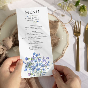 Menu Pervenche Fleur Sauvage Mariage Floral Délicat
