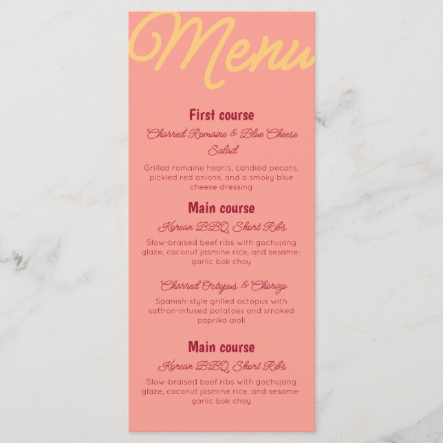 Menu Petit Nourriture Et Boissons Rétro Coucher De (Devant)