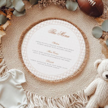 Petite Fête Baby Shower Ours en Teddy Gingham Marr