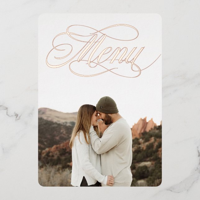 Menu Photo Avant Véritable Invitation Foil (Recto)