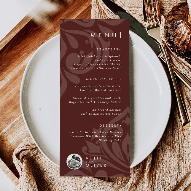 Menu Photo de typographie burgundy rustique élégant vin (Créateur téléchargé)