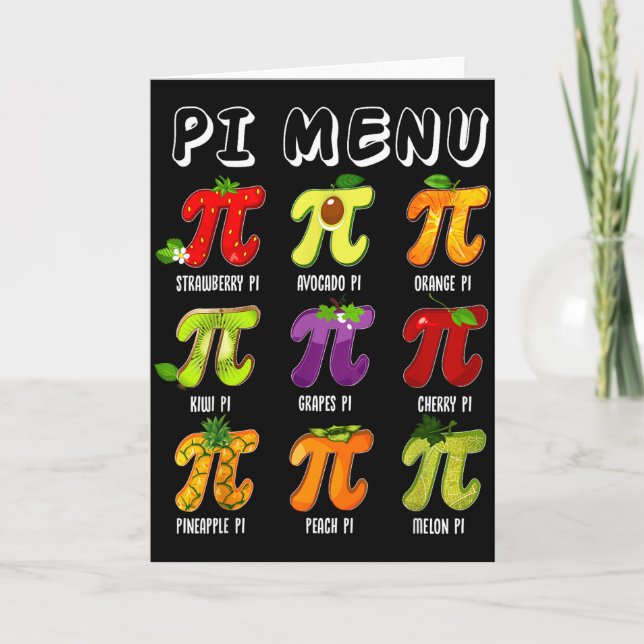 Menu Pi 3.14 Symbole Pi Drôle Fruit Enseignant Enf (Devant)
