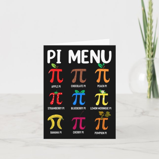 Menu Pi 3.14 Symbole Pi - Magasin de mathématiques (Devant)