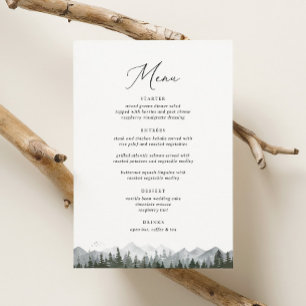 Menu Pin rustique 5 x 7 Mariage
