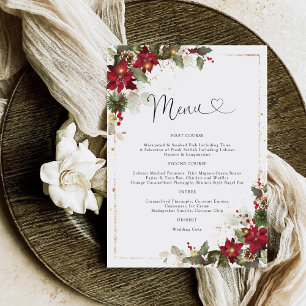 Menu Pin Rustique Poinsettia Mariage Floral