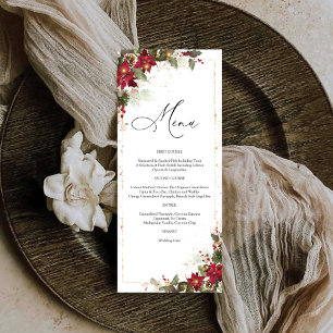 Menu Pin Rustique Poinsettia Mariage Floral