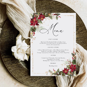 Menu Pin Rustique Poinsettia Mariage Floral