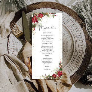 Menu Pin Rustique Poinsettia Mariage Floral