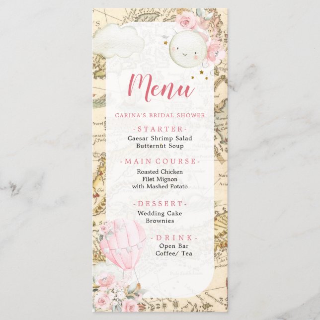 Menu Pink Air Balloon n'est-elle pas un anniversaire en (Devant)