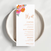 Pink Orange Summer Floral Mangeons Script Mariage