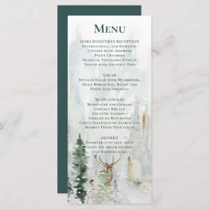 Menu Pins d'hiver Snow Deer Antlers Mariage