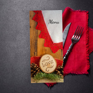 Menu Pins Rustiques Red Lace Woods Mariage d'hiver