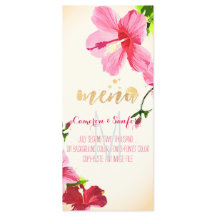 PixDezines Aquarelle Hibiscus Menu/Rose