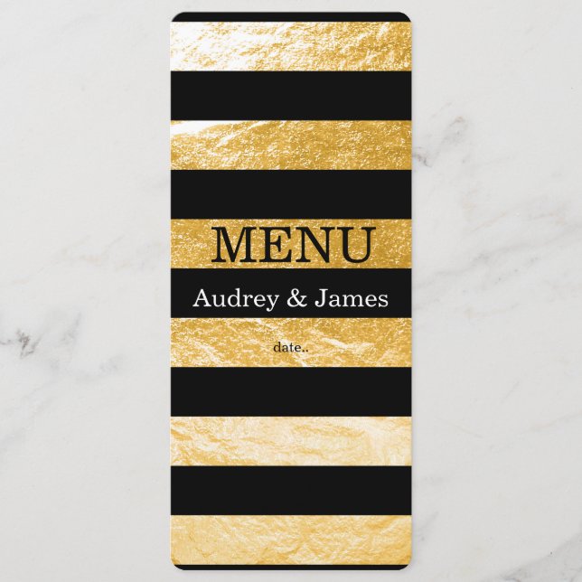 Menu PixDezines Black Stripes/Faux Gold (Devant)
