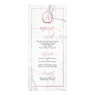 Menu PixDezines Marble+Shine Rose Gold Monogramme