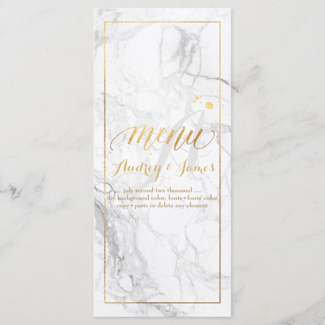 Menu PixDezines Marbre/Shine Menu/Faux Gold (Devant)