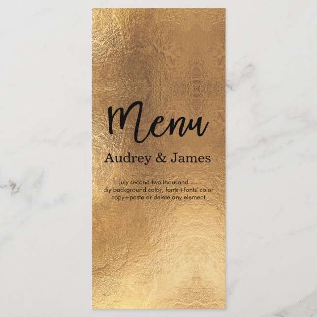 Menu PixDezines Shine Menu/Faux Gold Foil/do-it-yoursel (Devant)