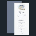 Menu Plage côtière bleu mariage<br><div class="desc">Plage côtière bleu coquillages menu mariage.</div>