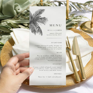 Menu Plage tropicale moderne minimaliste Mariage 3 parc