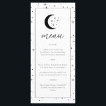 Menu Plat Céleste<br><div class="desc">Un menu de mariage sur le thème de la lune et des étoiles célestes. Personnalisez la couleur du motif d'étoiles,  du fond,  du remplissage de l'arche et de l'élément de lune !</div>