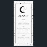 Menu plat céleste<br><div class="desc">Un menu de mariage sur le thème de la lune et des étoiles célestes. Personnalisez la couleur du motif d'étoile,  du fond,  du remplissage de l'arche et de l'élément de lune !</div>