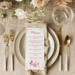 Menu plat de Baby Shower Rustique Pizza & Vin