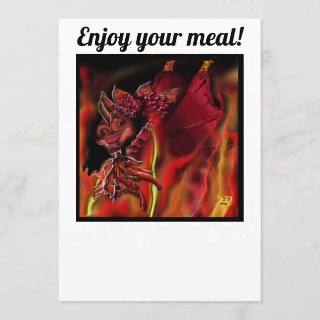 Menu plat de fête du dragon cramoisi Fantasy (Devant)