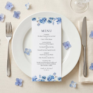 Menu Plat de Mariage Coastal aux Hortensias Bleus