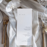 Menu Plat de Mariage Élégant Minimaliste Noir & Bl<br><div class="desc">La conception comprend une police manuscrite et un design minimaliste moderne. Conçu pour coordonner avec la collection d'invitations de mariage «SERENA». Pour modifier les détails, cliquez sur «Personnaliser». Pour déplacer le texte ou modifier la taille, la police ou la couleur, cliquez sur «Cliquez pour personnaliser davantage». Voir le lien de...</div>