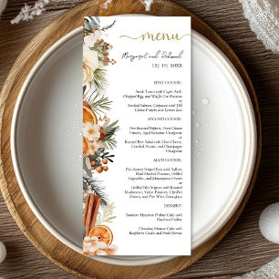 Menu Plat de Mariage Floral Citron Hivernal Noël