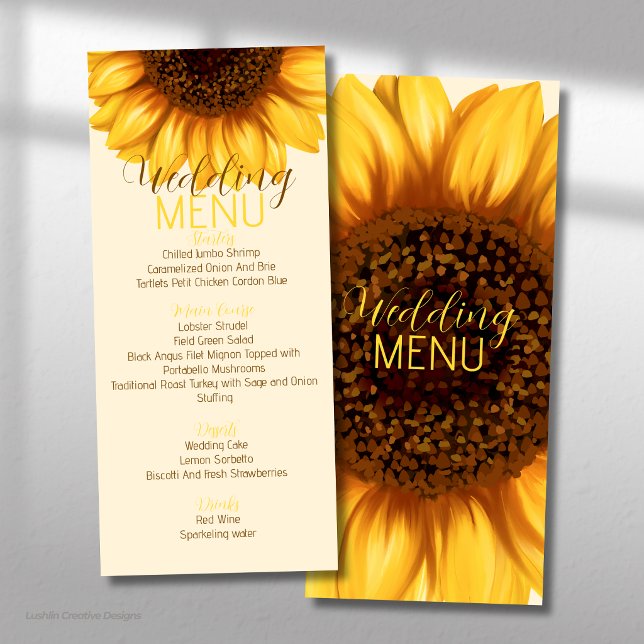 Menu Plat de Mariage Rustique au Tournesol (Créateur téléchargé)
