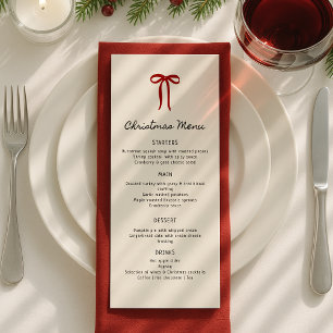 Menu plat de Noël fantaisiste dessiné à la main