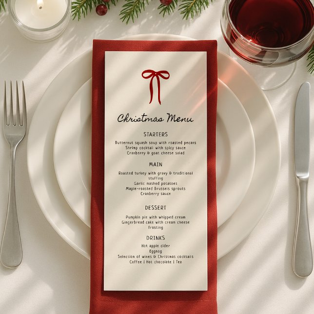 Menu plat de Noël fantaisiste dessiné à la main (Créateur téléchargé)