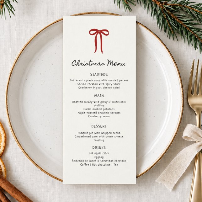 Menu plat de Noël fantaisiste dessiné à la main (Créateur téléchargé)