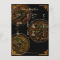 Menu plat de restaurant indien moderne élégant