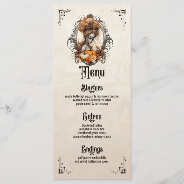 Menu plat Goth Thanksgiving (Devant)