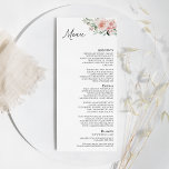 Menu Plat Mariage blanc flou<br><div class="desc">Ce menu plat à fleurs blanches brunes et mariage est composé de beaux arrière - plans neutres chics de noir ou blanc, d'une typographie moderne simple et d'une calligraphie élégante pour donner un ton sophistiqué à tout type d'événement. Chaque produit est agrémenté de roses roses roses rousses et d'hydrangées de...</div>