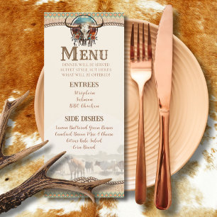 Menu plat Mariage Longhorn Western Ranch