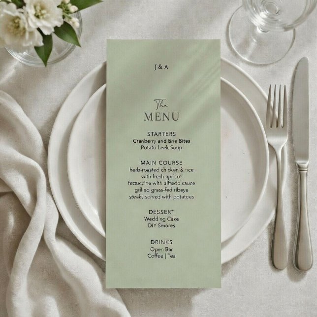 Menu plat mariage minimaliste moderne. (Créateur téléchargé)
