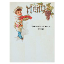 Menu plat personnalisé Vintage Dîner de homard