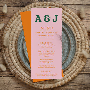 Menu plat rétro vif et audacieux