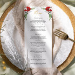 Menu plat simple classique Mariage de Noël<br><div class="desc">Ce menu simple classique à la mariage de Noël dispose d'un décor blanc vif et épuré, de lettres noires et dorées simples et minimalistes et d'accents calligraphiques manuscrits. Les ornements de belles et classiques couronnes vertes et rouges de Noël avec des traits d'or délicats créent une esthétique de vacances d'hiver...</div>