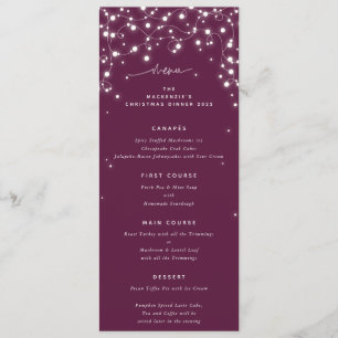 Menu Plum Lumières Scintillantes Noël Plat 4 Services