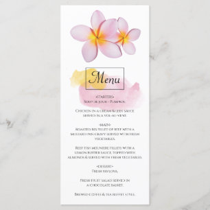 Menu Plumeria tropicale Frangipani Mariage